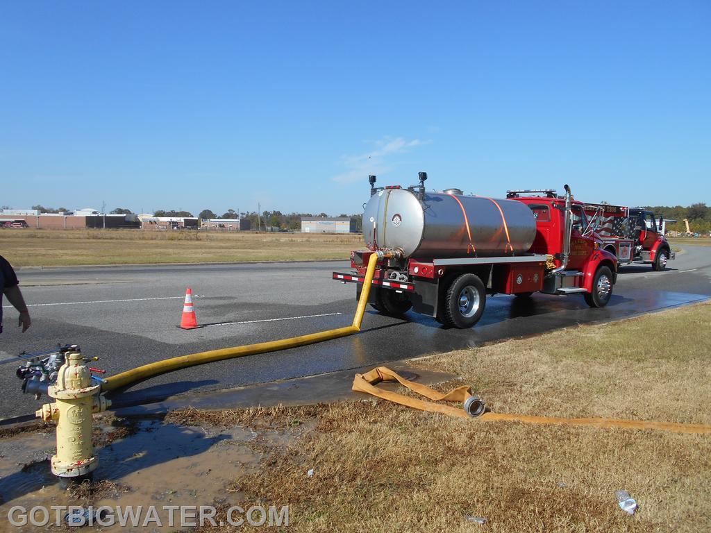 The hydrant fill sites provided about a 2-mile round trip for tankers.