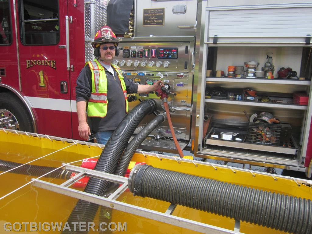 Always work to get multiple suction lines in place when operating as the drafting pumper at the water source.