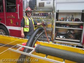 Always work to get multiple suction lines in place when operating as the drafting pumper at the water source.
