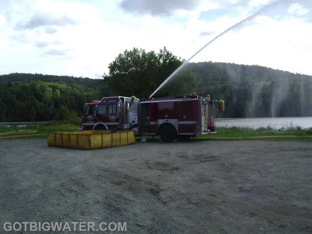 When not loading a tanker, extra water was stored in the 2500 gallon dump tank and any further extra water was sent back into the river via the pre-piped deck gun.
