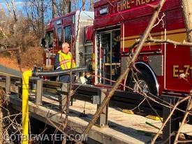 Short length in use at a GBW bridge-mount dry fire hydrant.