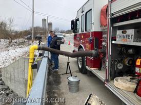 McClean Engine 1201 (1500 gpm) drafts for the first time using the new bridge-mount DFH.