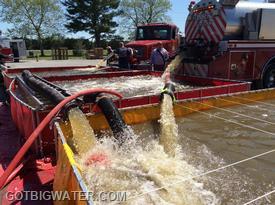 A peak flow of just under 2000 gpm was achieved during the second half of the drill.
