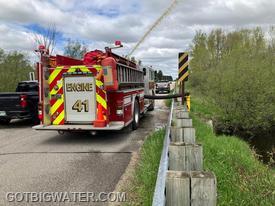 Clam Union Twp Engine 41 drafts and flows 1000+ gpm during the flow test of the system.