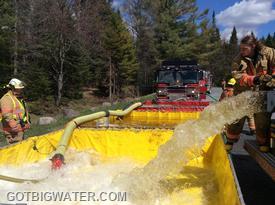A 3-dump tank operation was used to achieve a peak flow of 750 gpm.