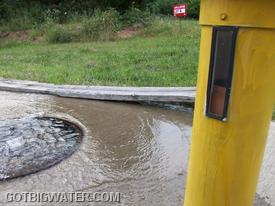 The 30,000-gallon underground tank is full, but the site indicator shows otherwise. Not a big deal, probably an easy fix.
