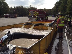 Three dump tanks were used to support the 750 gpm flow.